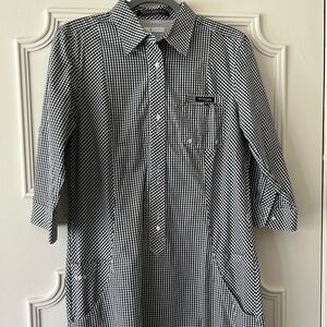 Columbia Black and White Gingham Button-Down Dress, great for travel